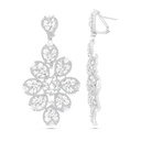 Sterling Silver 925 Earring Rhodium Plated Embedded With White CZ