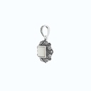 Sterling Silver 925 Pendant Embedded With Natural White Shell And Marcasite Stones