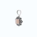 Sterling Silver 925 Pendant Embedded With Natural Pink Shell And Marcasite Stones