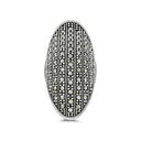 Sterling Silver 925 Ring Embedded With Marcasite Stones 