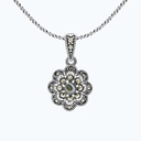 Sterling Silver 925 Pendant Embedded With Natural Blue Shell And Marcasite Stones