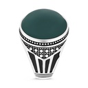 Sterling Silver 925 Ring Rhodium Plated Green Agate For Men