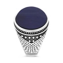 Sterling Silver 925 Ring Rhodium Plated Blue Tiger Eye For Men