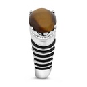 Sterling Silver 925 Ring Rhodium Plated Yellow Tiger Eye For Men