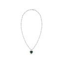 Sterling Silver 925 SET Rhodium Plated Embedded With Emerald Zircon And White CZ