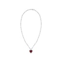 Sterling Silver 925 SET Rhodium Plated Embedded With Ruby Corundum And White CZ