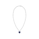 Sterling Silver 925 SET Rhodium Plated Embedded With Sapphir Zircon And White CZ