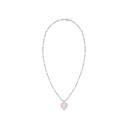Sterling Silver 925 SET Rhodium Plated Embedded With pink Zircon And White CZ