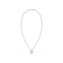 Sterling Silver 925 SET Rhodium Plated Embedded With pink Zircon And White CZ