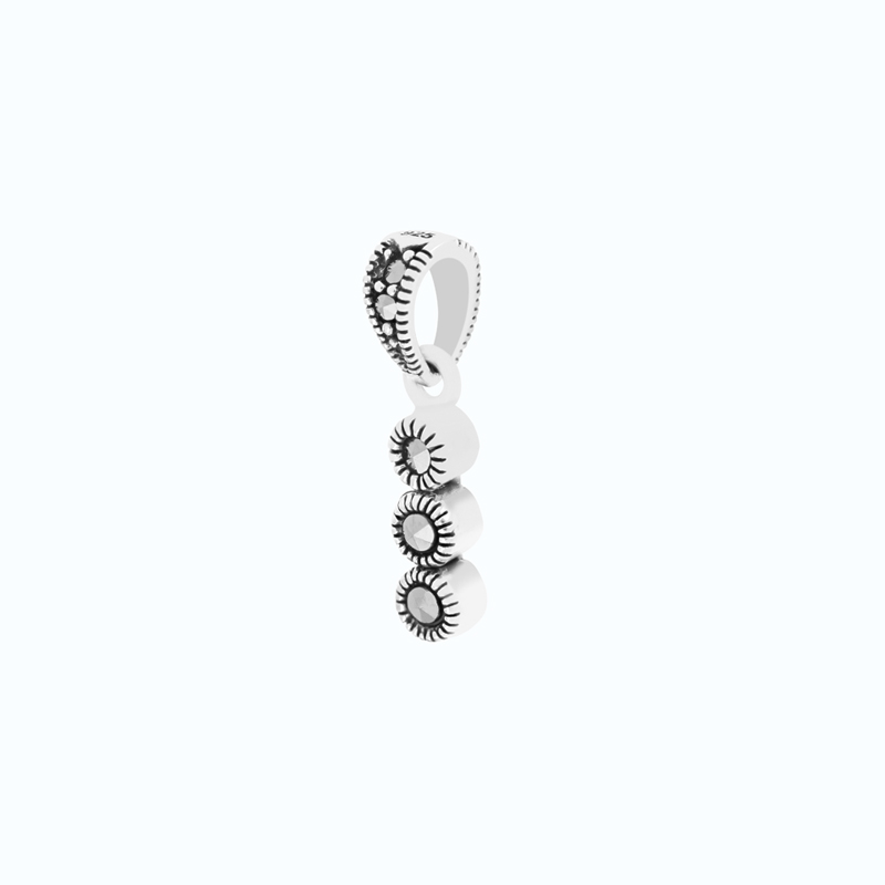 Sterling Silver 925 Pendant Embedded With Marcasite Stones