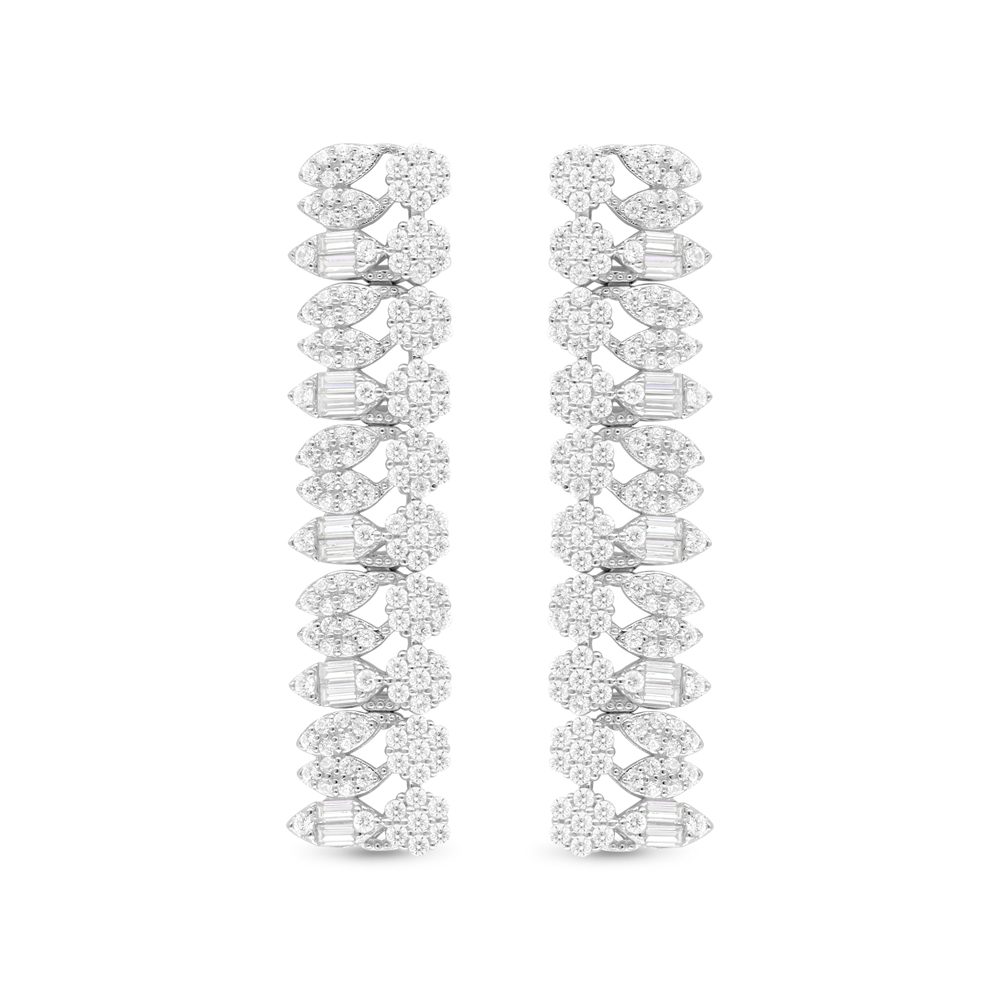 Sterling Silver 925 SET Rhodium Plated Embedded With White Zircon