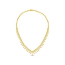 Sterling Silver 925 SET Golden Plated Embedded With White Zircon