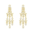 Sterling Silver 925 SET Golden Plated Embedded With White Zircon