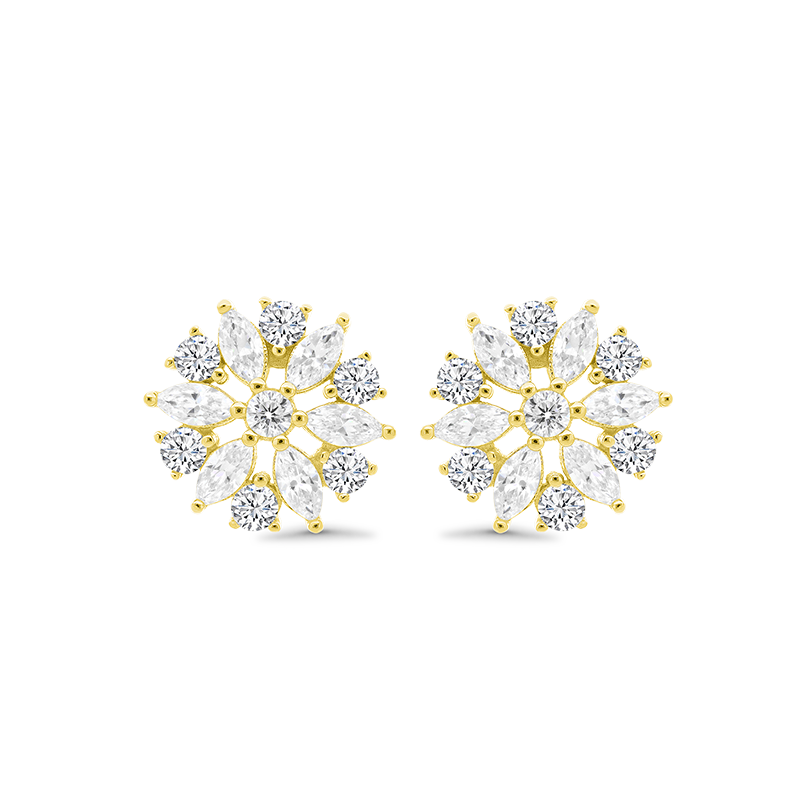Sterling Silver 925 Earring Rhodium And Gold Plated