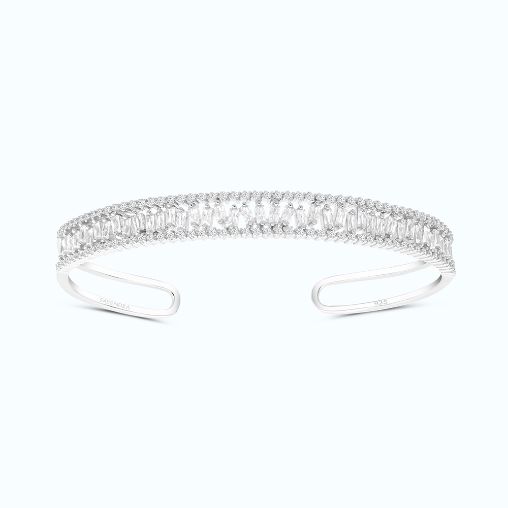 Sterling Silver 925 Bangle Rhodium Plated