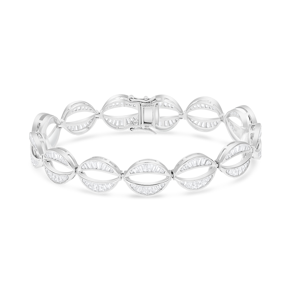 Sterling Silver 925 Bracelet Rhodium Plated