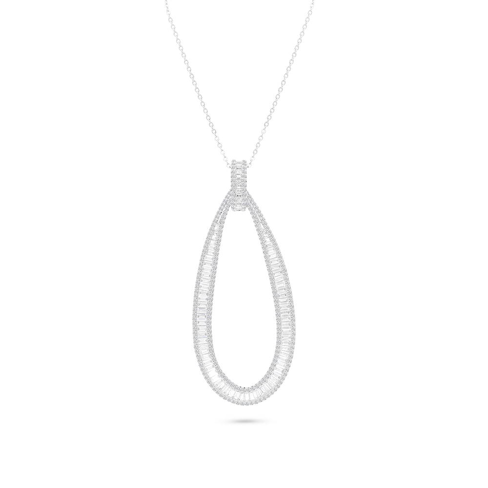 Sterling Silver 925 Necklace Rhodium Plated