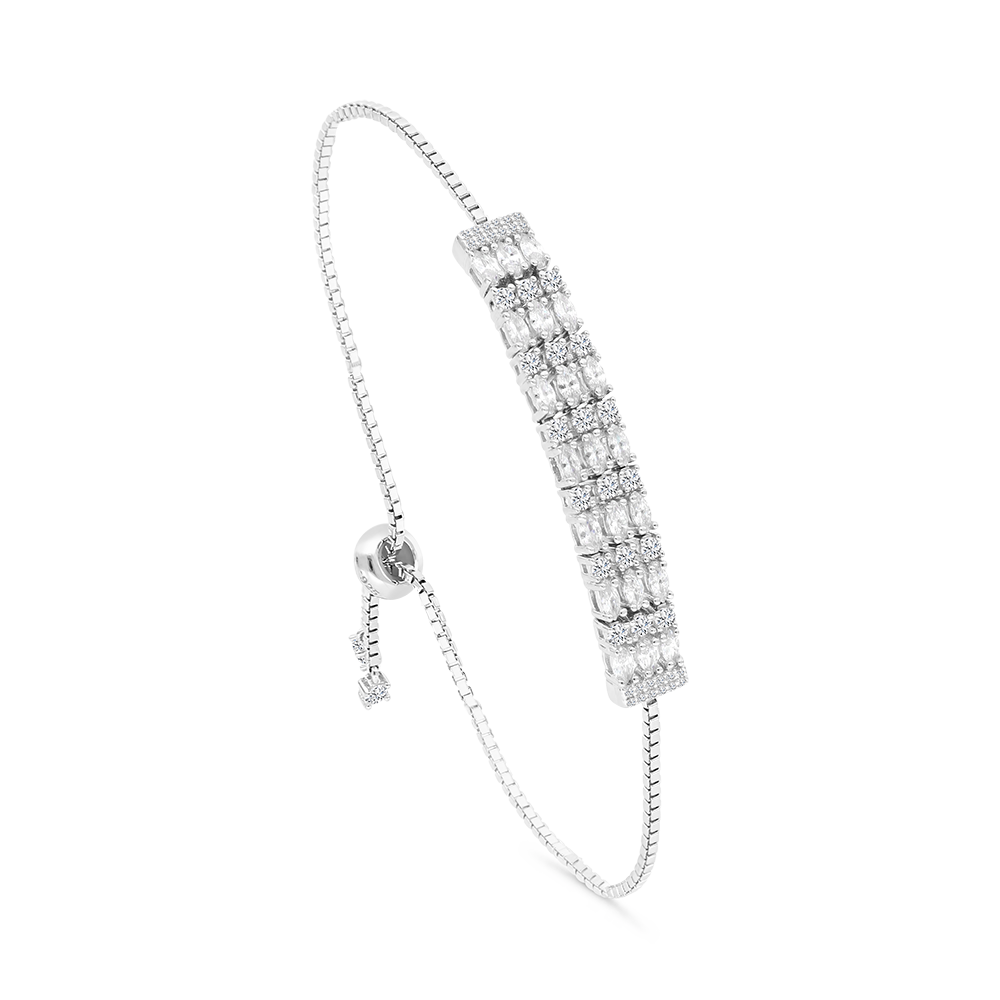 Sterling Silver 925 Bracelet Rhodium Plated