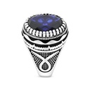 Sterling Silver 925 Ring Rhodium Plated Sapphire Corundum For Men