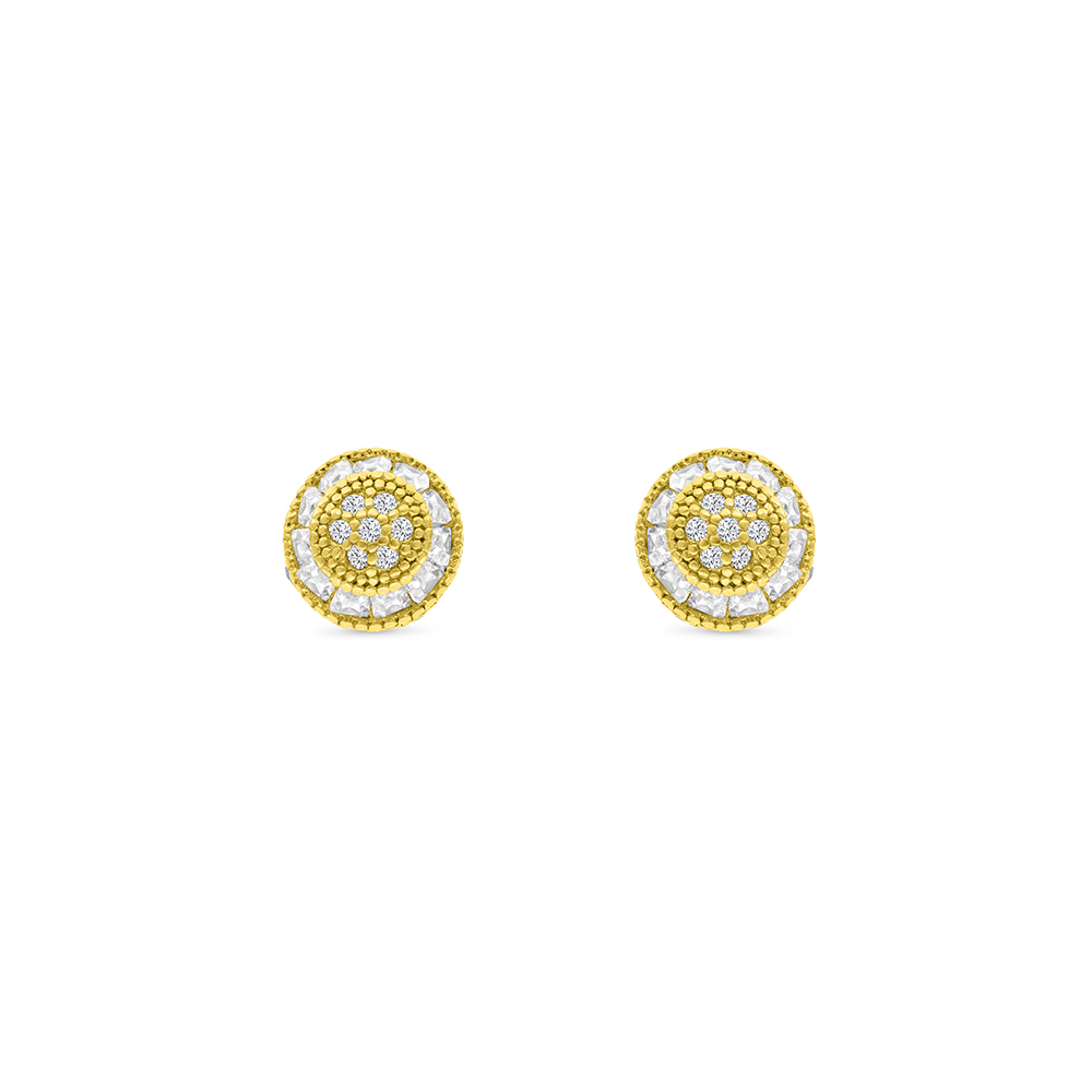 Sterling Silver 925 Earring Rhodium And Gold Plated