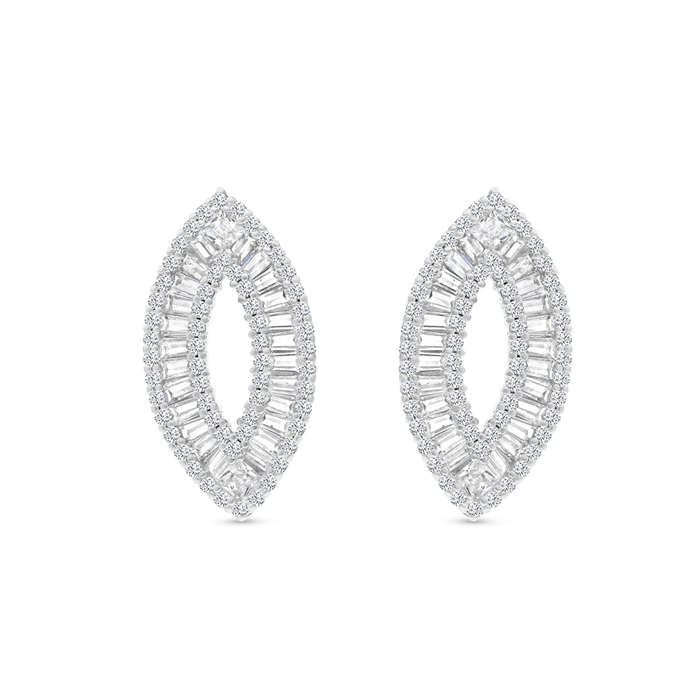 Sterling Silver 925 Earring Rhodium Plated