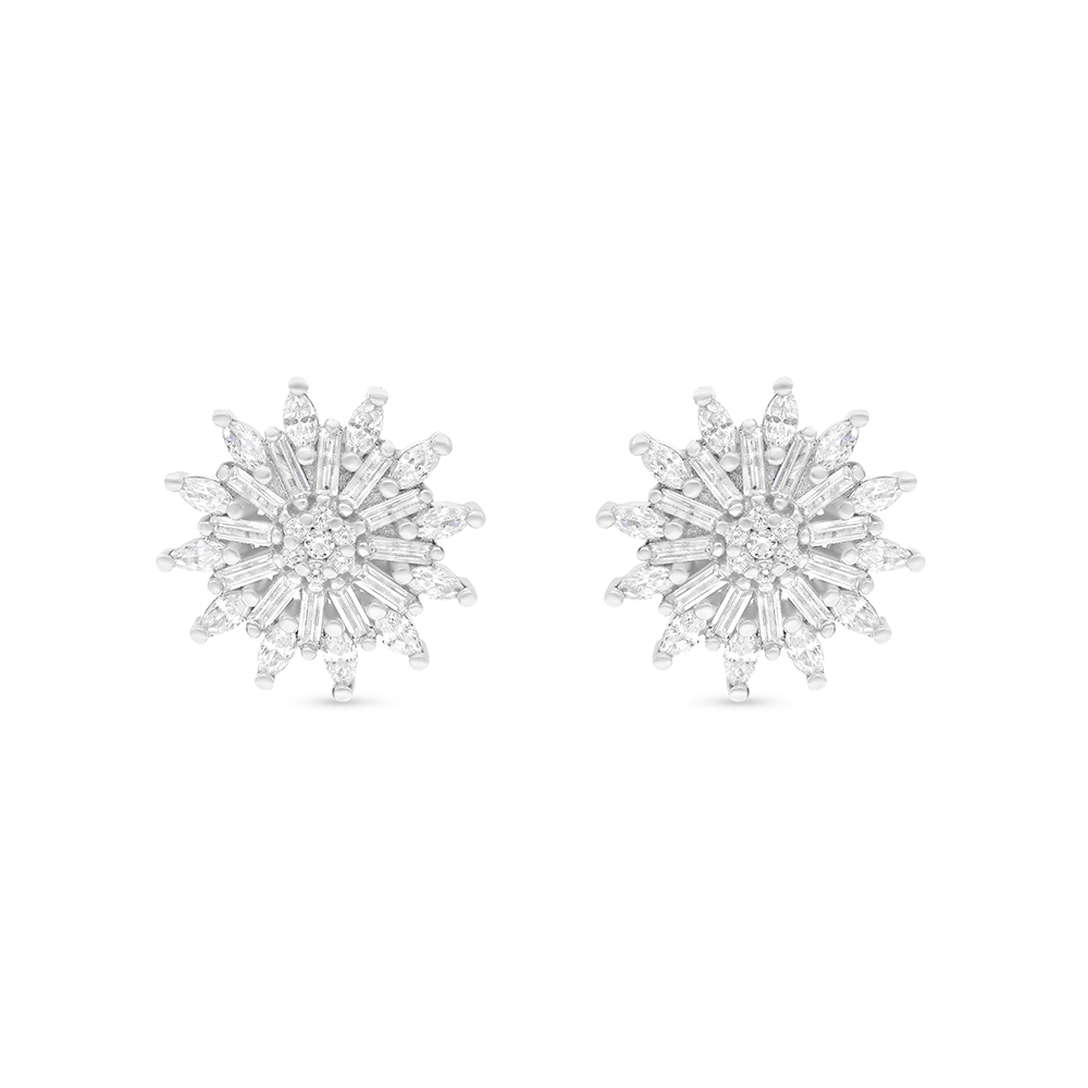 Sterling Silver 925 Earring Rhodium Plated