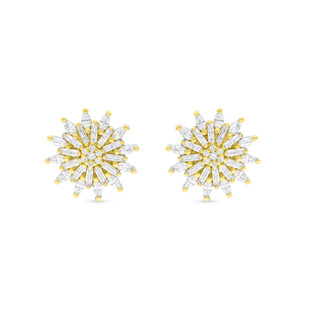 Sterling Silver 925 Earring Rhodium And Gold Plated