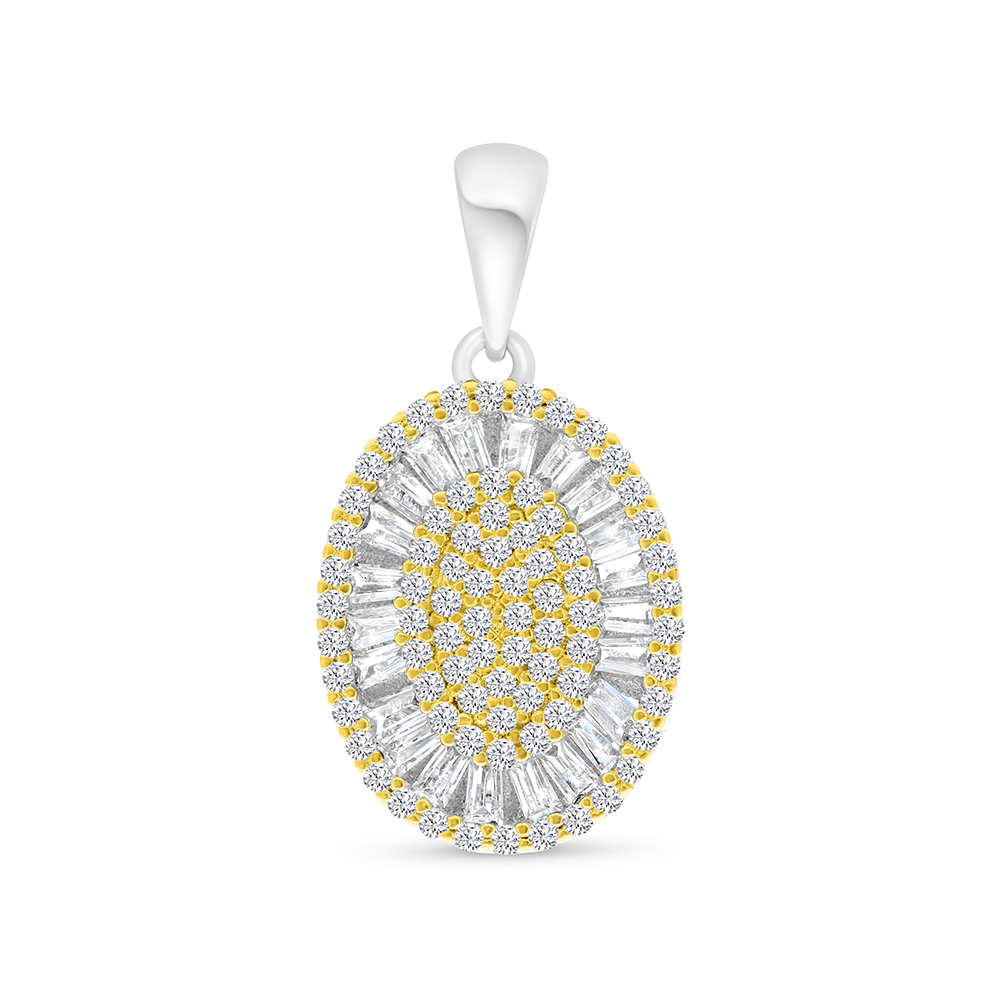 Sterling Silver 925 Pendant Rhodium And Gold Plated