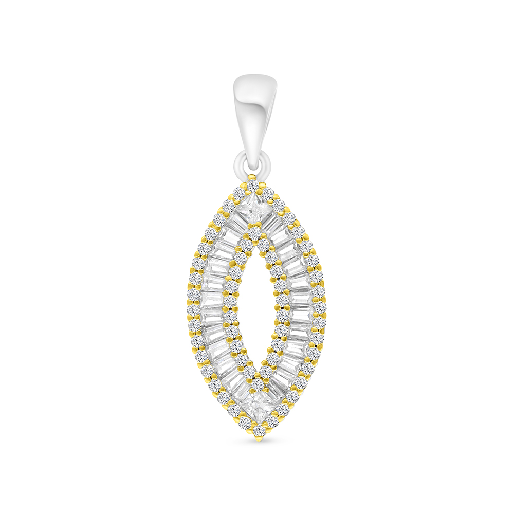 Sterling Silver 925 Pendant Rhodium And Gold Plated