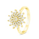 Sterling Silver 925 Ring Gold Plated Embedded With White CZ