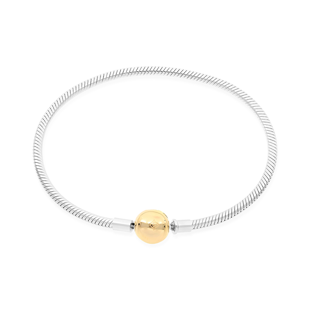 Sterling Silver 925 Bracelet Rhodium And Gold Plated - 20 CM