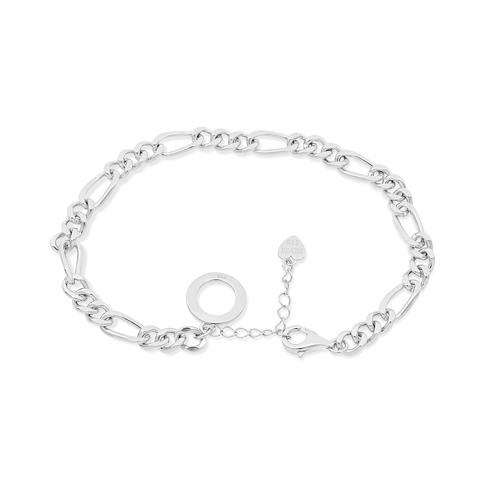 Sterling Silver 925 Bracelet Rhodium Plated - 19 CM