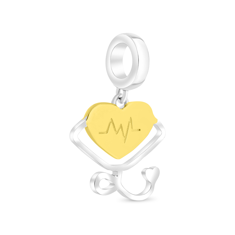 Sterling Silver 925 Pendant Rhodium And Gold Plated