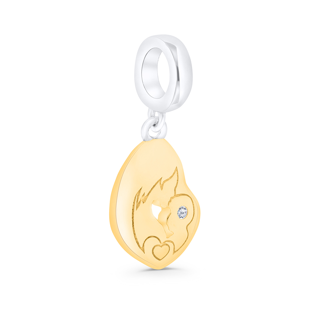 Sterling Silver 925 Pendant Rhodium And Gold Plated