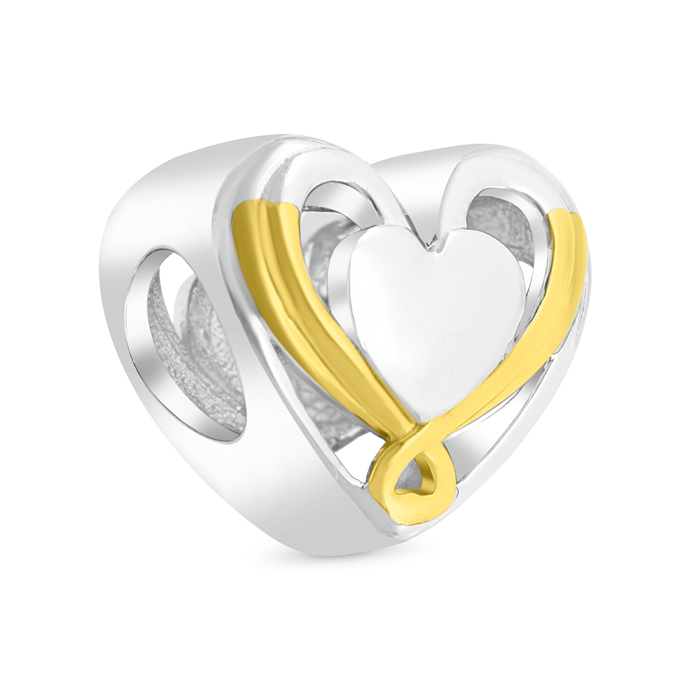 Sterling Silver 925 CHARM Rhodium And Gold Plated