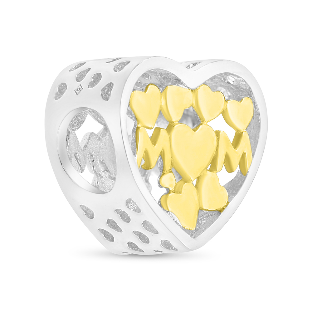 Sterling Silver 925 CHARM Rhodium And Gold Plated