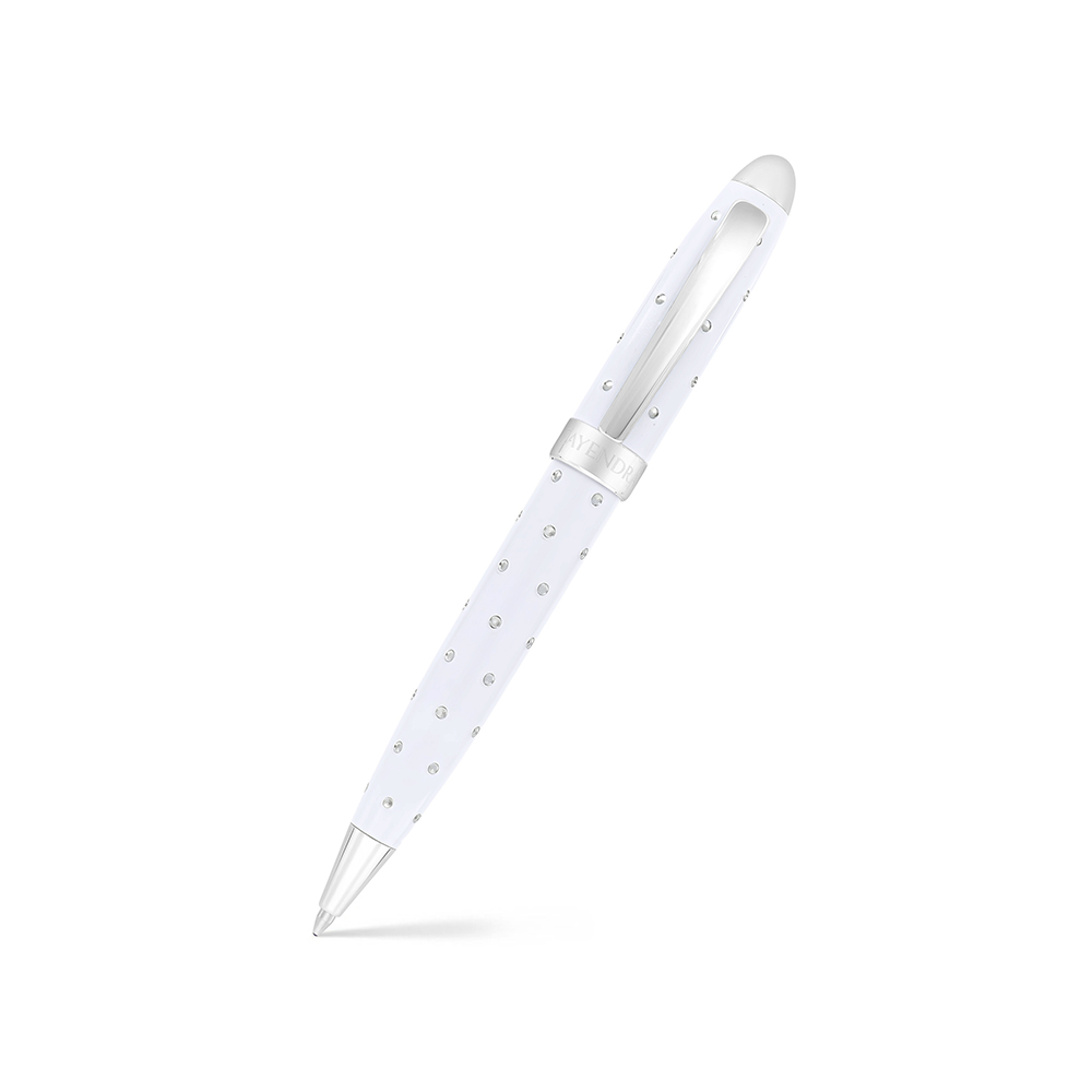 Fayendra Pen Rhodium Plated White lacquer