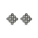 Sterling Silver 925 Earring Embedded With Marcasite Stones