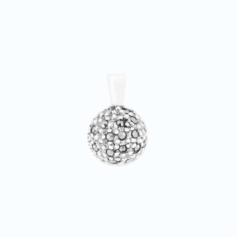 Sterling Silver 925 Pendant Embedded With Marcasite Stones