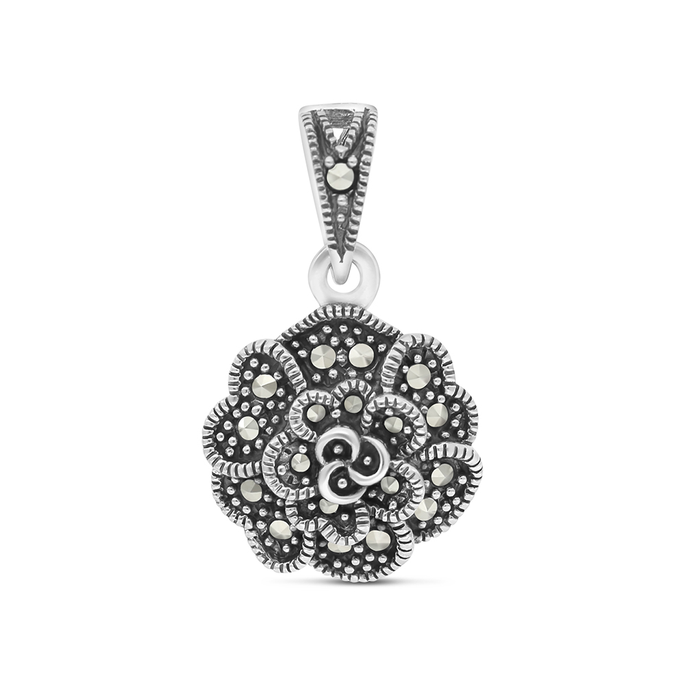 Sterling Silver 925 Pendant Embedded With Marcasite Stones