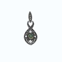 Sterling Silver 925 Pendant Embedded With Natural Blue Shell And Marcasite Stones