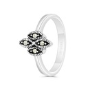 Sterling Silver 925 Ring Embedded With Marcasite Stones