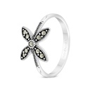 Sterling Silver 925 Ring Embedded With Marcasite Stones