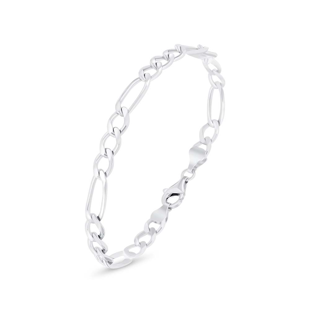 Italian Silver 925 Bracelet, Rhodium Plated For Men