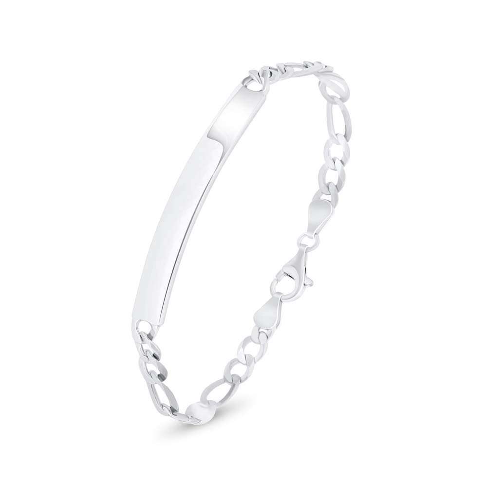 Italian Silver 925 Bracelet, Rhodium Plated For Men