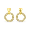 Sterling Silver 925 Earring Gold Plated Embedded With White CZ