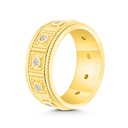 Sterling Silver 925 Ring Gold Plated Embedded With White CZ