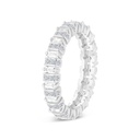 Sterling Silver 925 Ring Rhodium Plated Embedded With White CZ