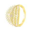 Sterling Silver 925 Ring Gold Plated Embedded With White CZ