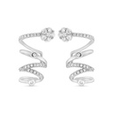 Sterling Silver 925 Earring Rhodium Plated Embedded With White CZ
